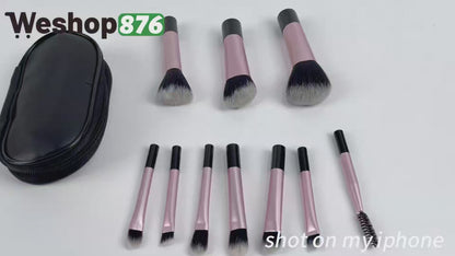 10-Piece Mini Makeup Brush Set with Pouch