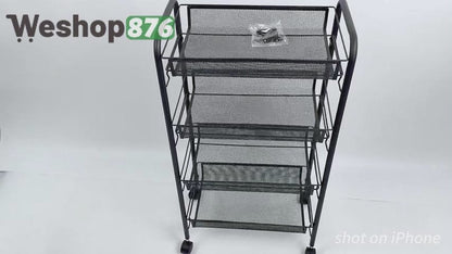 4 Tier Rolling Utility Storage Rack Cart on Wheels
