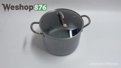 Granite Nonstick 7 Quart Stock Pot Cookware Set(Grey)