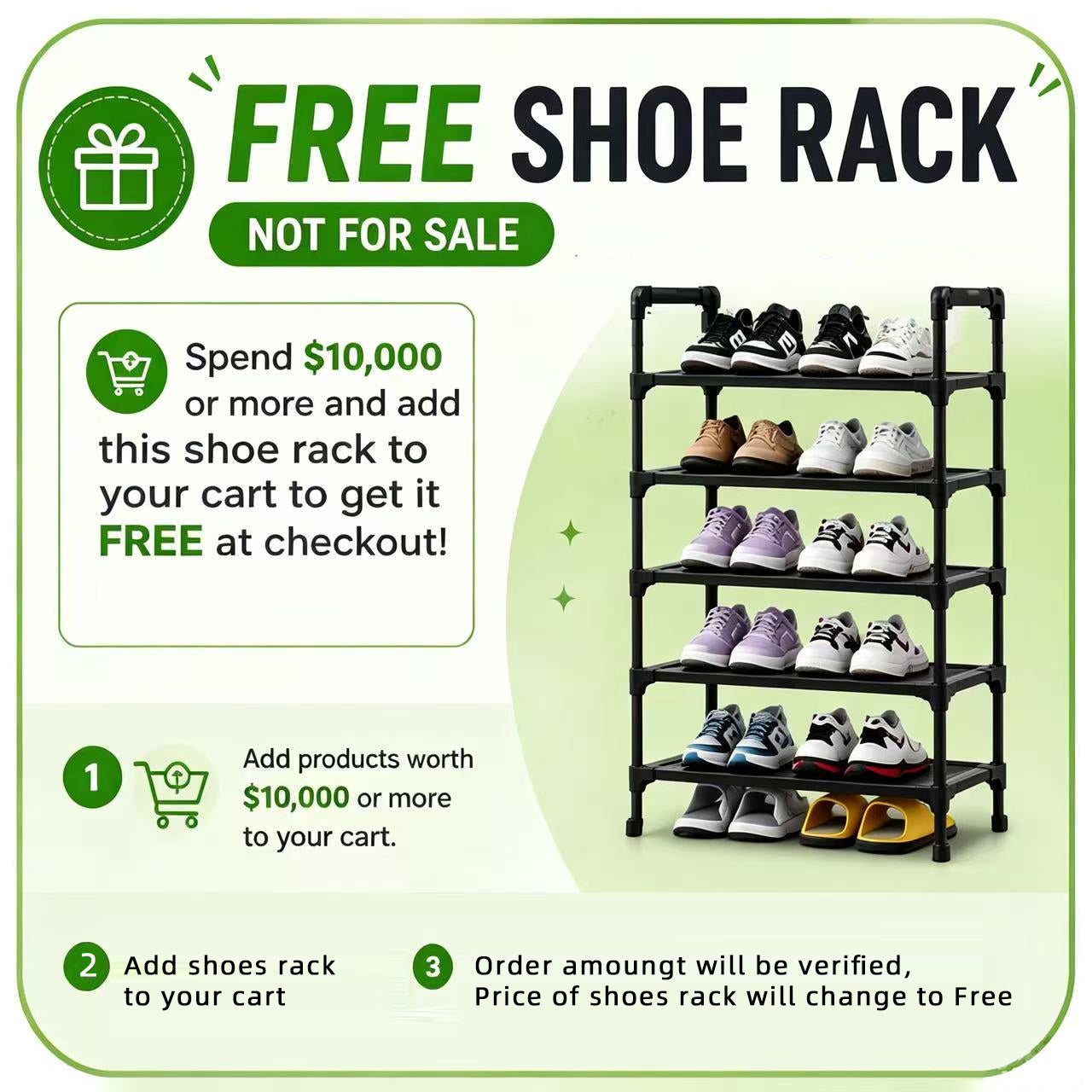 Stackable Shoe Shelf 4 Layer / 6 Layer, Black (2 Options)