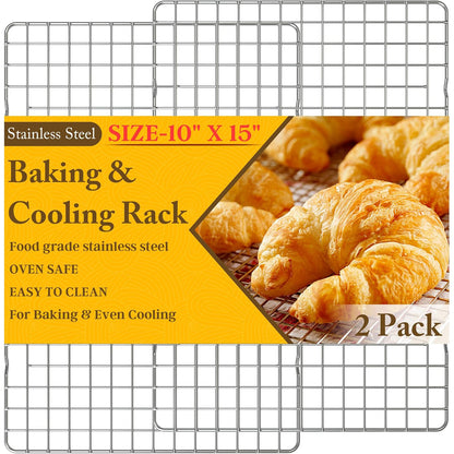 Cooling Racks for Cooking and Baking 10" x 15" 2 Units