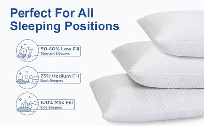 Shredded Memory Foam Pillows Set of 2 - Weshop876