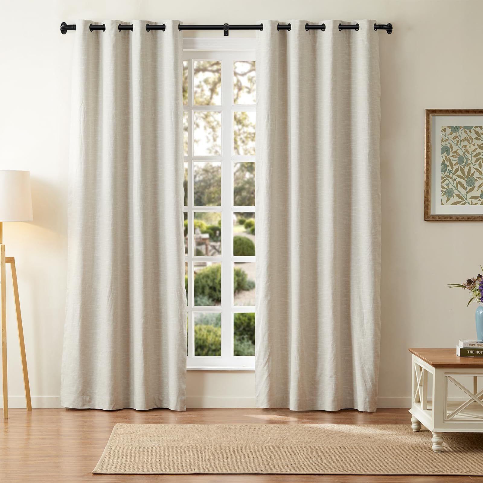 Extendable Curtain Rods Black 24" - 48"/84" - Weshop876