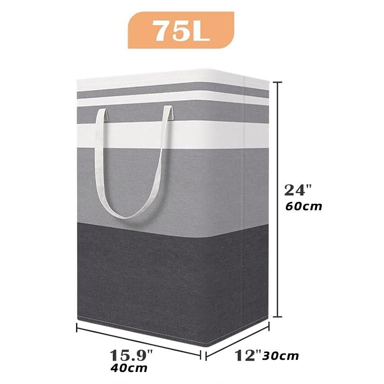 2 - Pack Laundry Basket Tall Clothes Hamper with Handles 75L - Weshop876