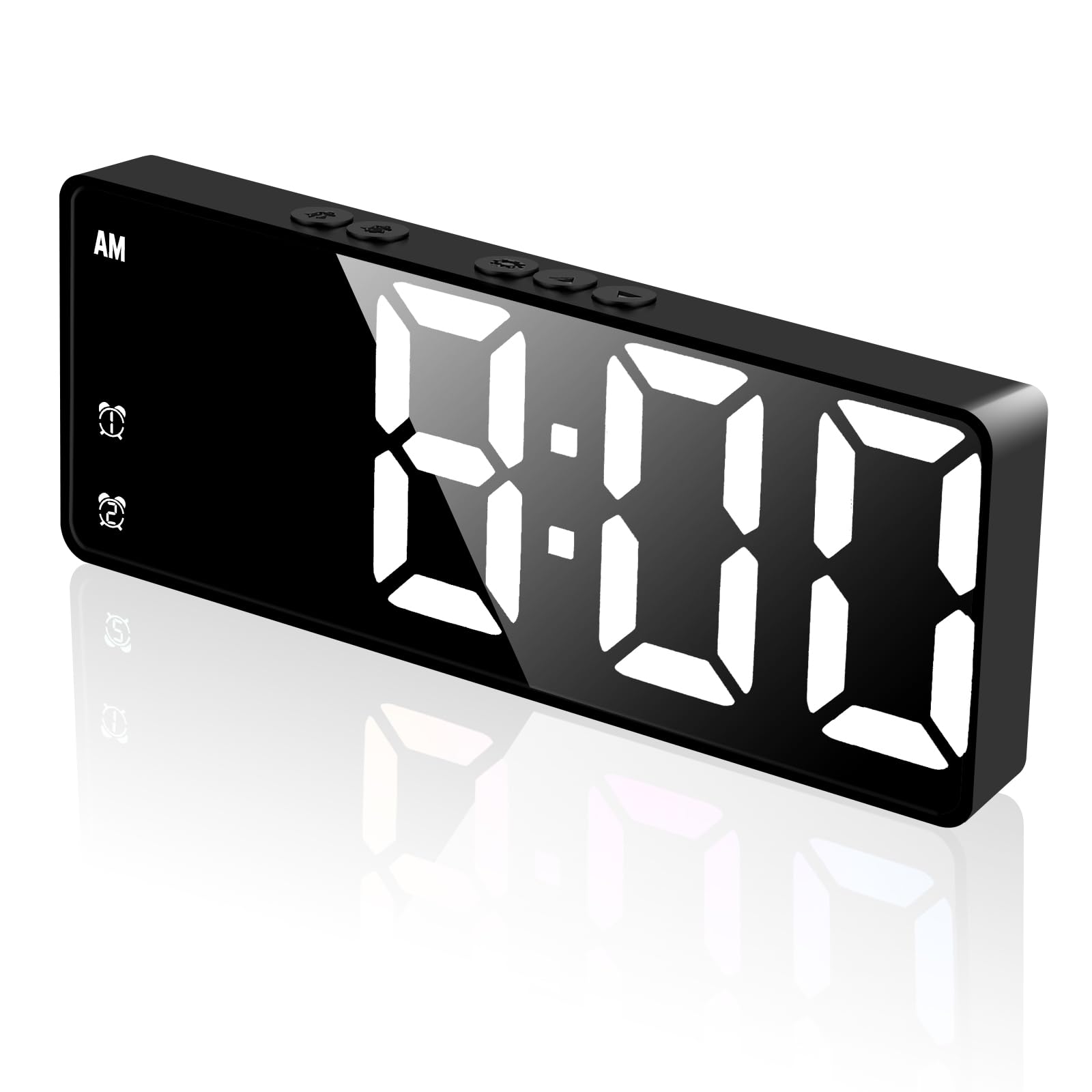 Large Bold Numbers Mirror LED Digital Alarm Clock - Weshop876