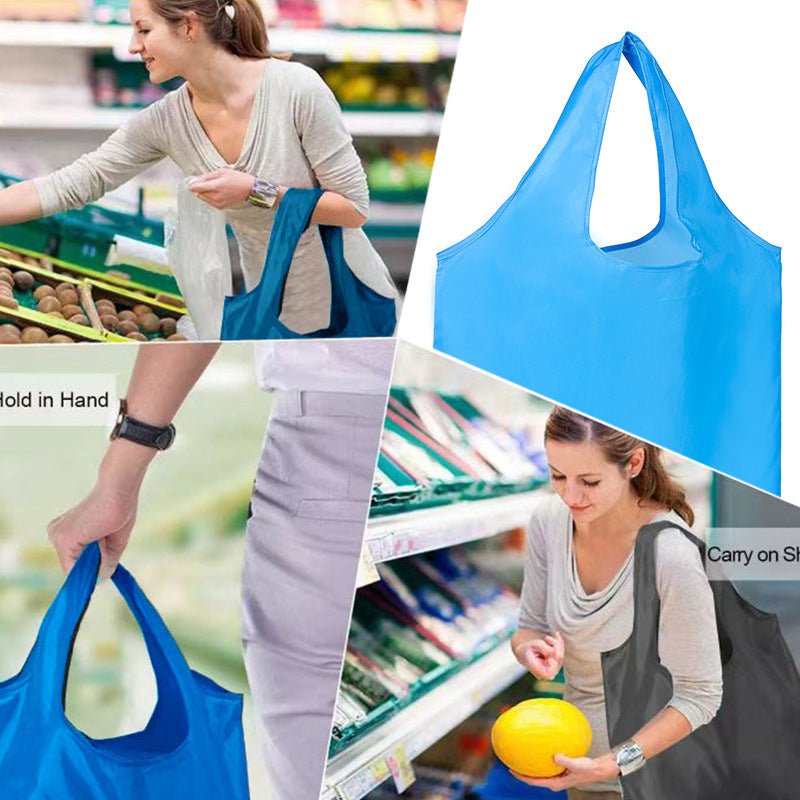 Reusable - Foldable - Washable - Grocery - Bags - Colorful 10 Pack, Polyester Fabric - Weshop876