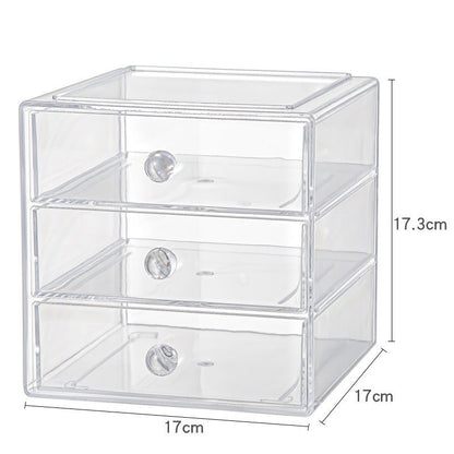 Plastic Divided 3 - Drawer Vanity & Countertop Organizer, Clear - Weshop876