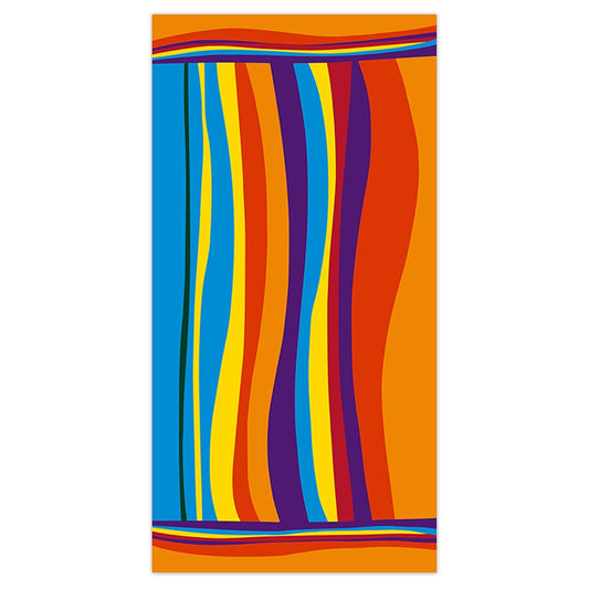 Oversized Striped Beach Towel, Colorful, 100*180cm - Weshop876