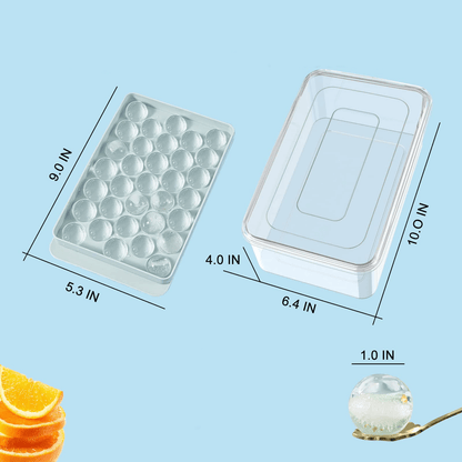 Round Ice Cube Tray with Lid and Bin - Weshop876