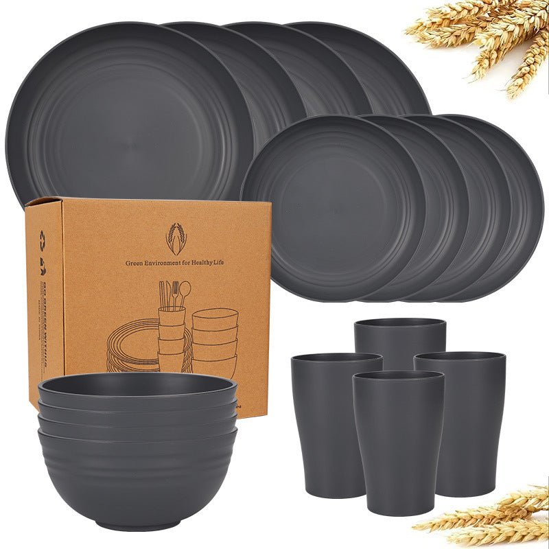 16 - Piece Kitchen Wheat Straw Dinnerware Set, Service for 4 - Weshop876