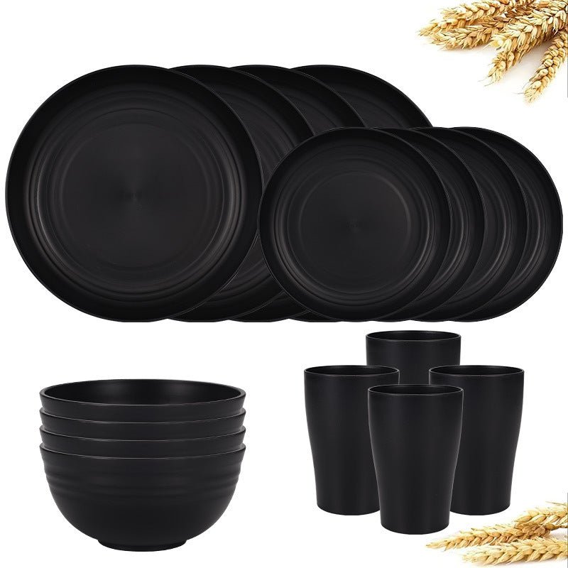 16 - Piece Kitchen Wheat Straw Dinnerware Set, Service for 4 - Weshop876