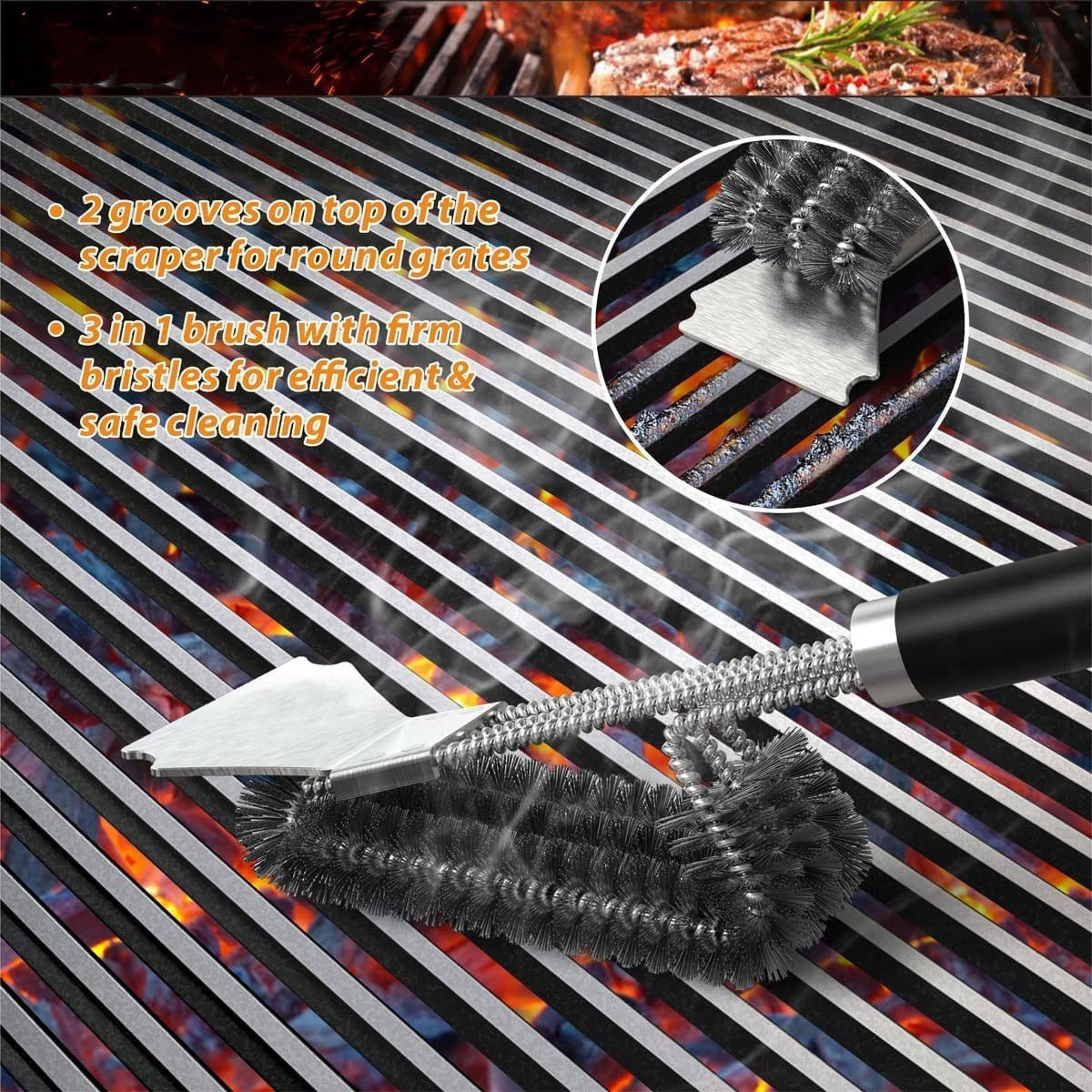 Grill Brush with Handle - Weshop876